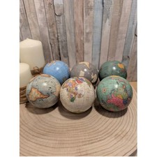 6Pc Cardboard World Map Globes