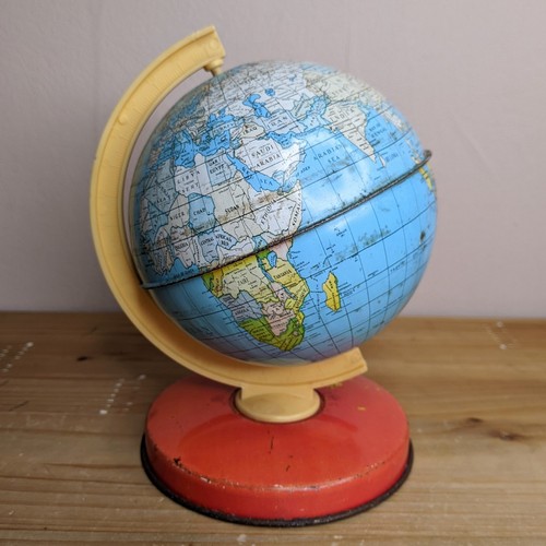 Vintage globe tin revolving - vintage,