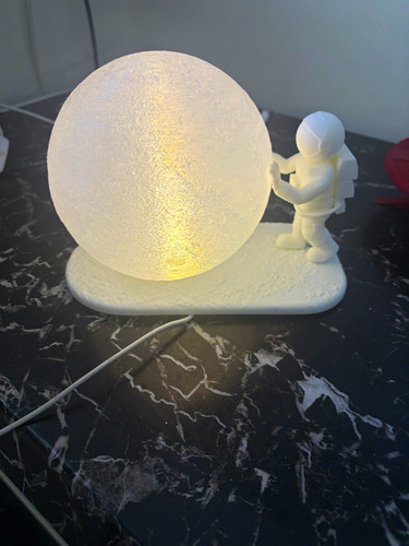 Astronaut moon lamp textured - lamp,