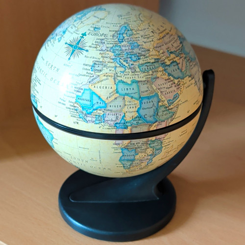 Small rotating tabletop world - small,