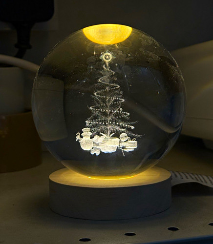Glass crystal ball led - glass, usb
