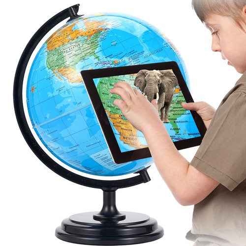 Large world globe on - ar,