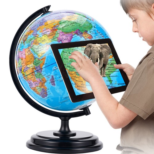 World globe w led - world, w/